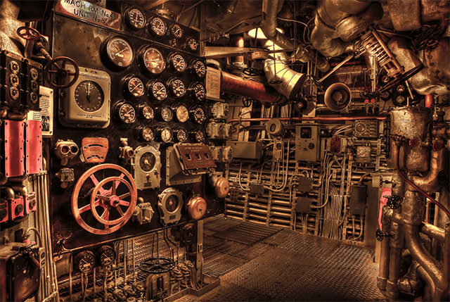 Historic Battleship Engine Room