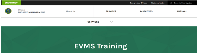 DOE EVMS Training Menu