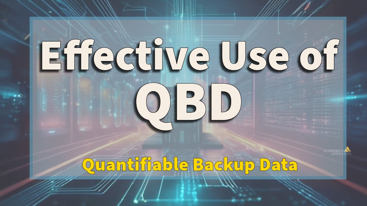 Effective Use of Quantifiable Backup Data (2)